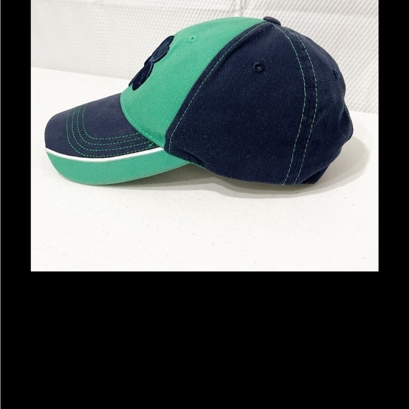 Notre Dame large clover logo baseball cap Adult size. Navy and green. - Picture 3 of 8